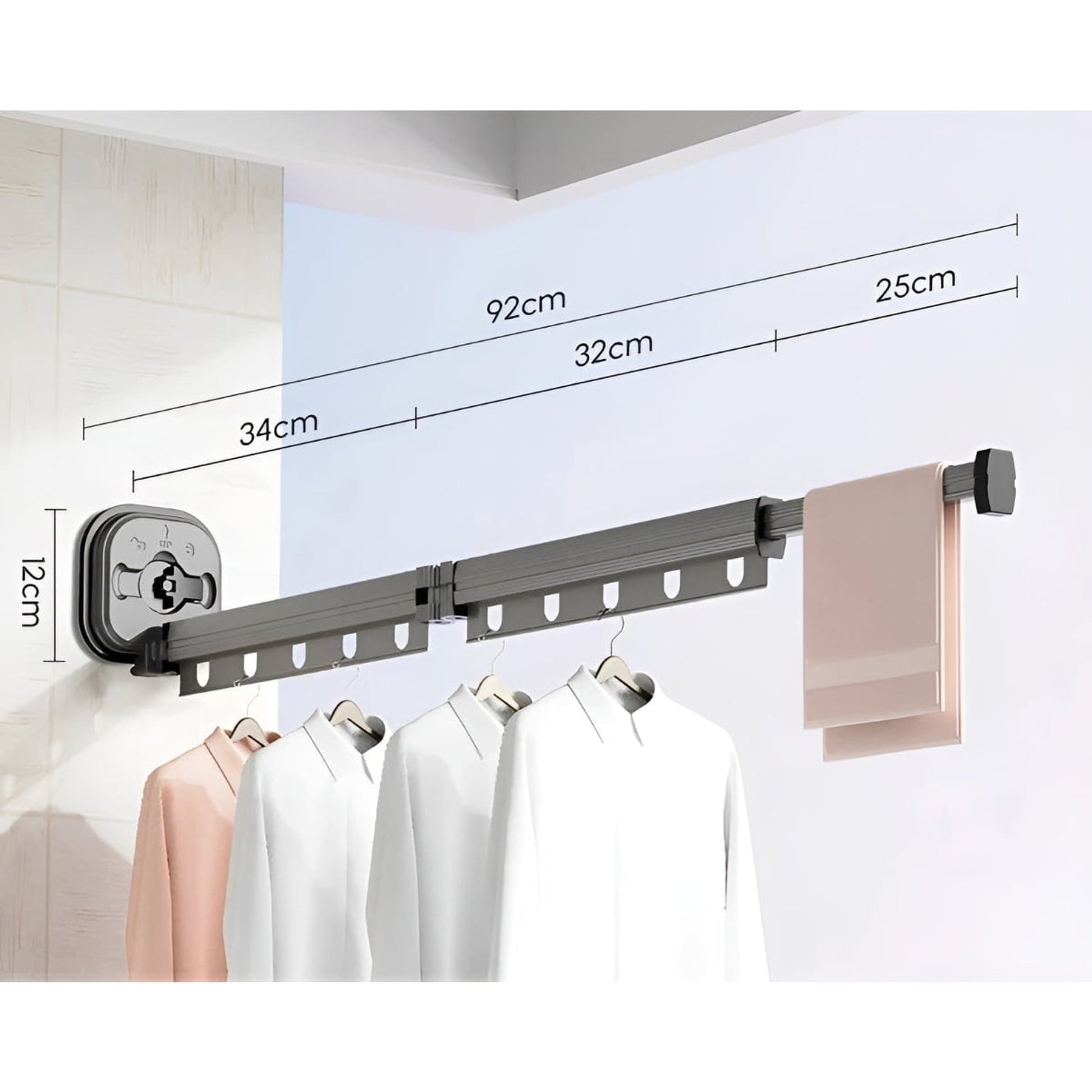 Clothes Drying Rack AluFlex Séchoir À Linge Pliable En Aluminium Avec Fixation Par Ventouse - Image 10
