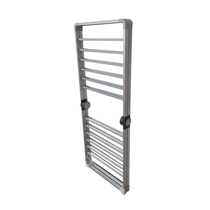Clothes Drying Rack With Aluminum Frame Garment Space-Saving Vertical Design Folds Completely Flat Protective Feet And Corner Guards - Image 5