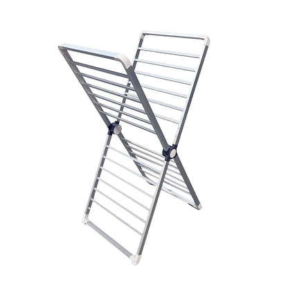 Clothes Drying Rack With Aluminum Frame Garment Space-Saving Vertical Design Folds Completely Flat Protective Feet And Corner Guards - Image 2