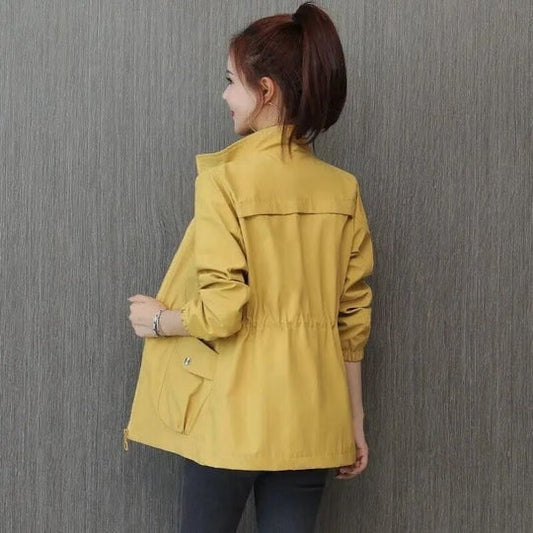 Coat Women Stand Up Water Resistant Waterproof Jacket Up - Image 1