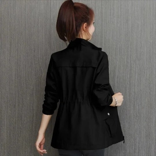 Coat Women Stand Up Water Resistant Waterproof Jacket Up - Image 4