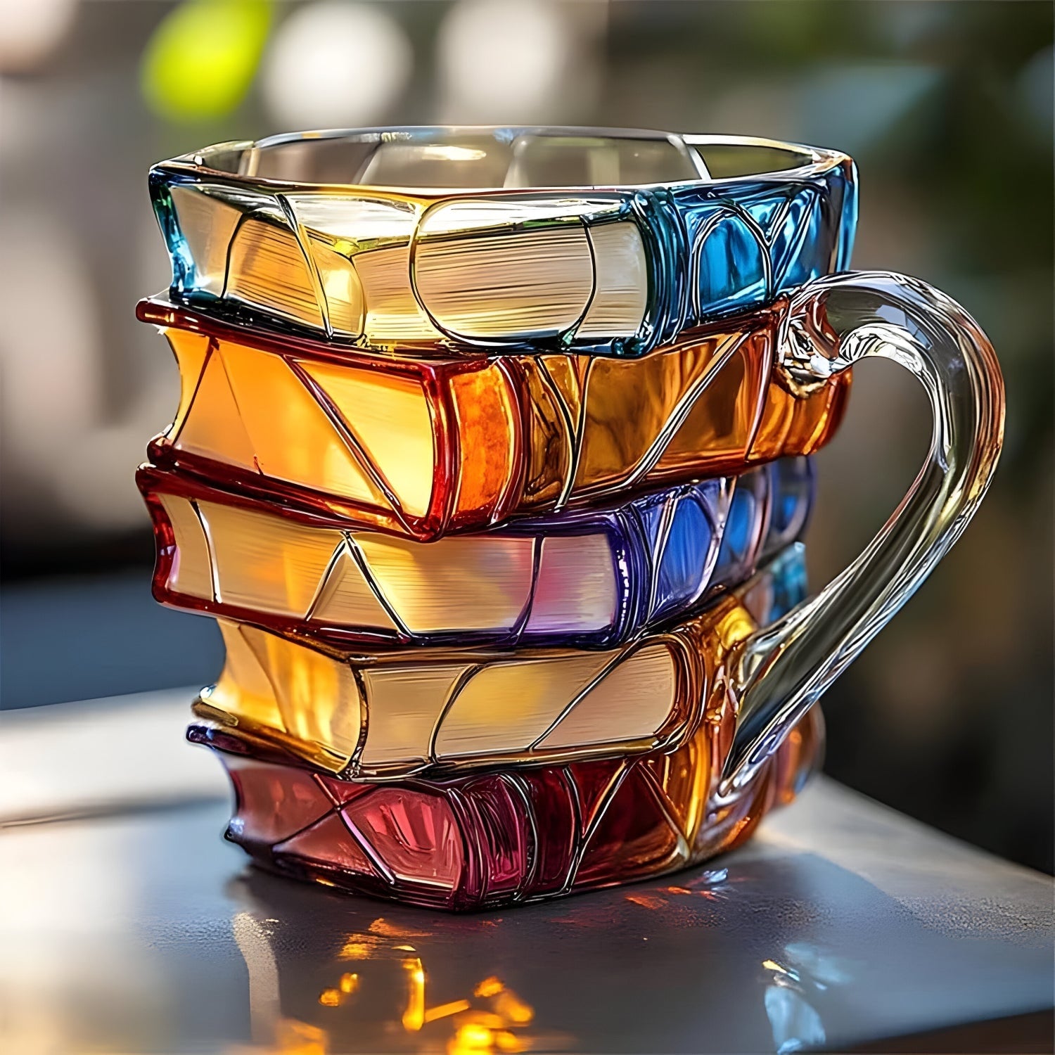 Coffee Mug Gift for Book Lovers Unique Glass Book Mug Book Coffee Cup - Image 1