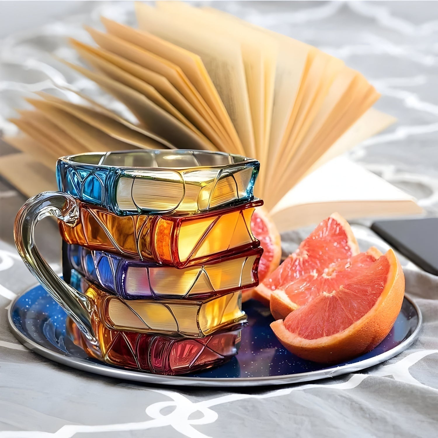 Coffee Mug Gift for Book Lovers Unique Glass Book Mug Book Coffee Cup - Image 6