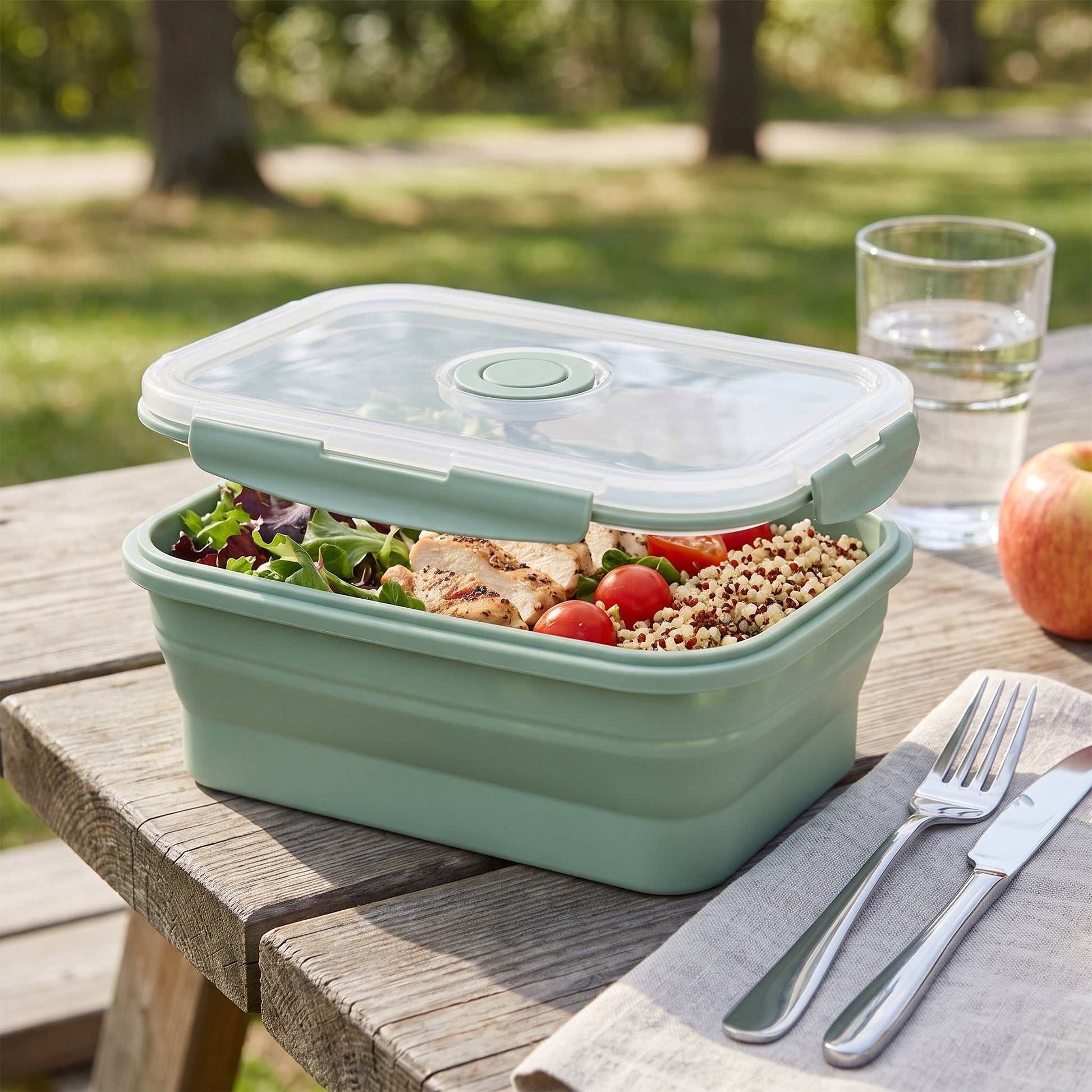 Lunch Box Collapsible Silicone Food Containers with Lids Storage - hero