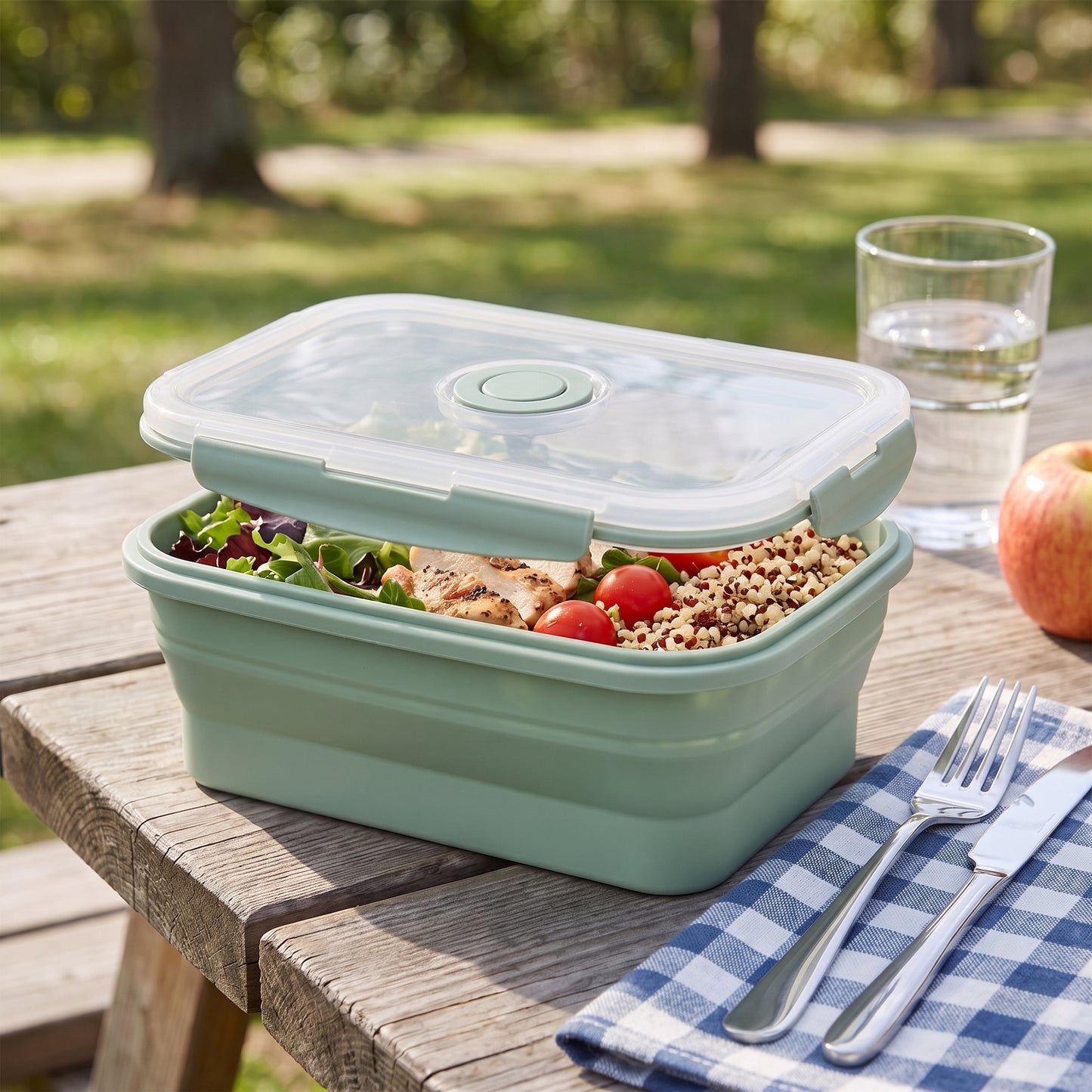 Lunch Box Collapsible Silicone Food Containers with Lids Storage - Image 7