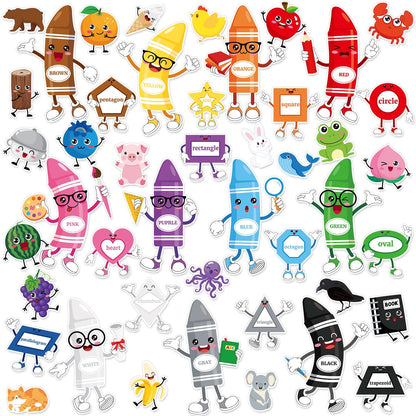 Colorful Classroom Cutouts Shapes Animals Crayons Decorations - Image 3