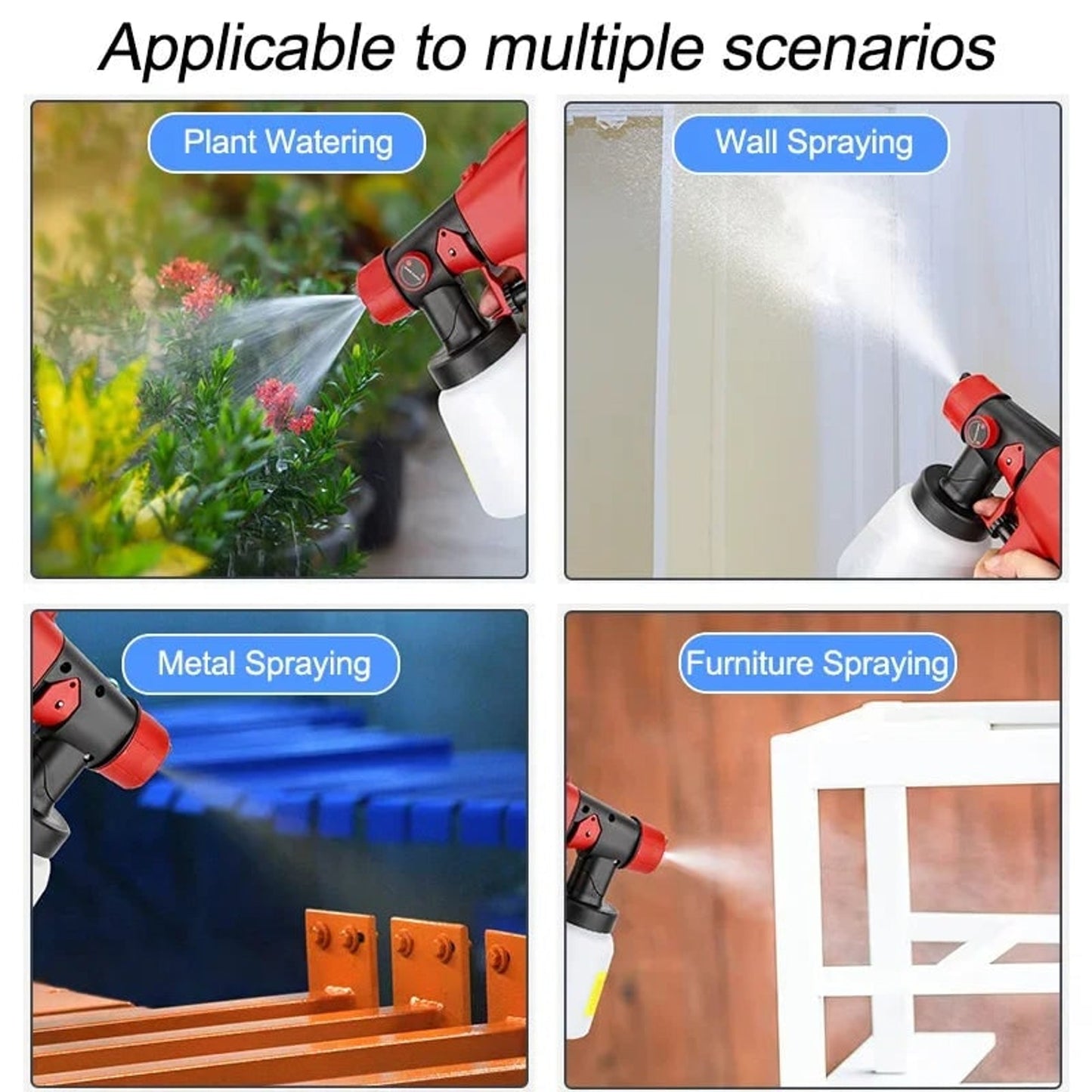 Cordless Paint Sprayer Electric Handheld With Portable Adjustable Spray Patterns And Non-slip Rubberized Handle - Image 6