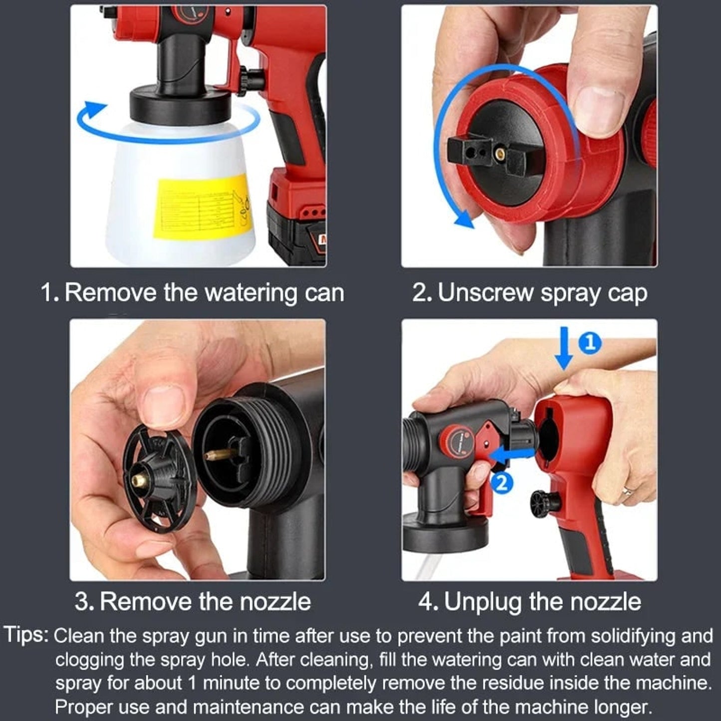 Cordless Paint Sprayer Electric Handheld With Portable Adjustable Spray Patterns And Non-slip Rubberized Handle - Image 5