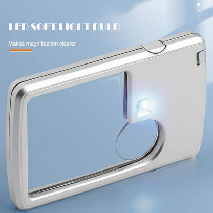 Credit Card Portable LED Magnifier Reading Bright Silver - Image 12