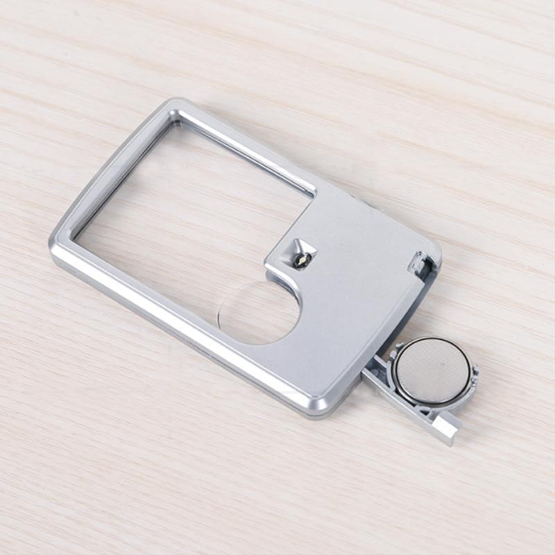 Credit Card Portable LED Magnifier Reading Bright Silver - Image 3