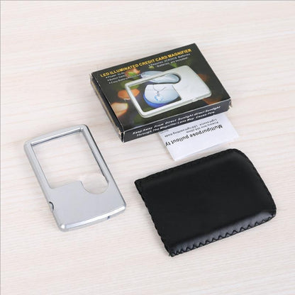 Credit Card Portable LED Magnifier Reading Bright Silver - Image 6