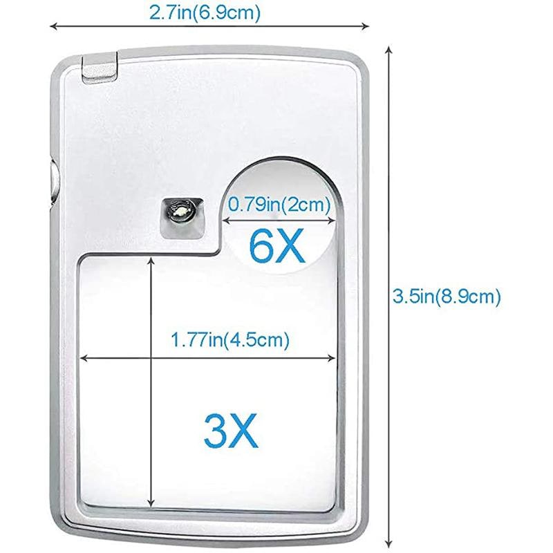 Credit Card Portable LED Magnifier Reading Bright Silver - Image 7