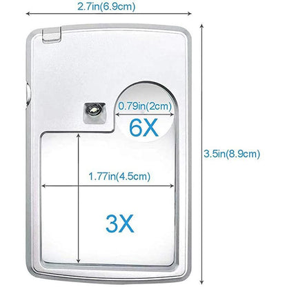 Credit Card Portable LED Magnifier Reading Bright Silver - Image 7