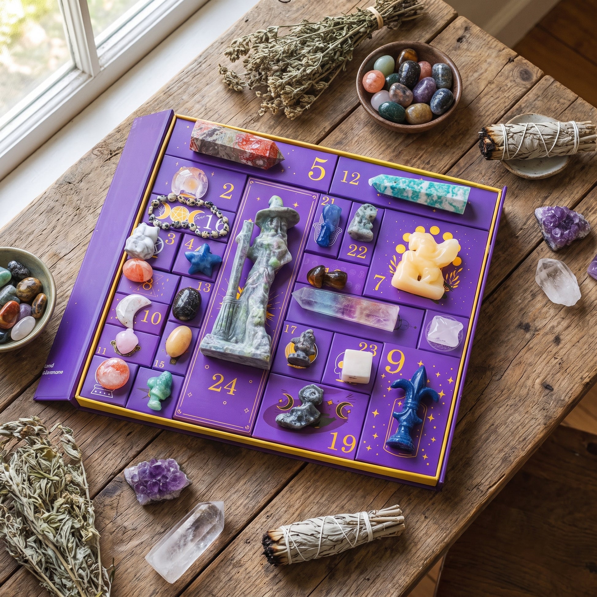 Advent Calendar Healing Crystal 24 Day Countdown Box Spiritual Gift - Image 2