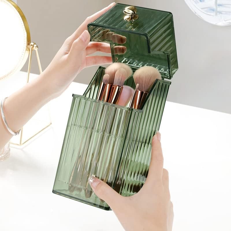 Desk Organiser Cosmetic Organizer Makeup Brush Holder Translucent Box - Image 4