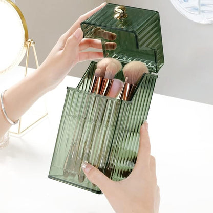 Desk Organiser Cosmetic Organizer Makeup Brush Holder Translucent Box - Image 4