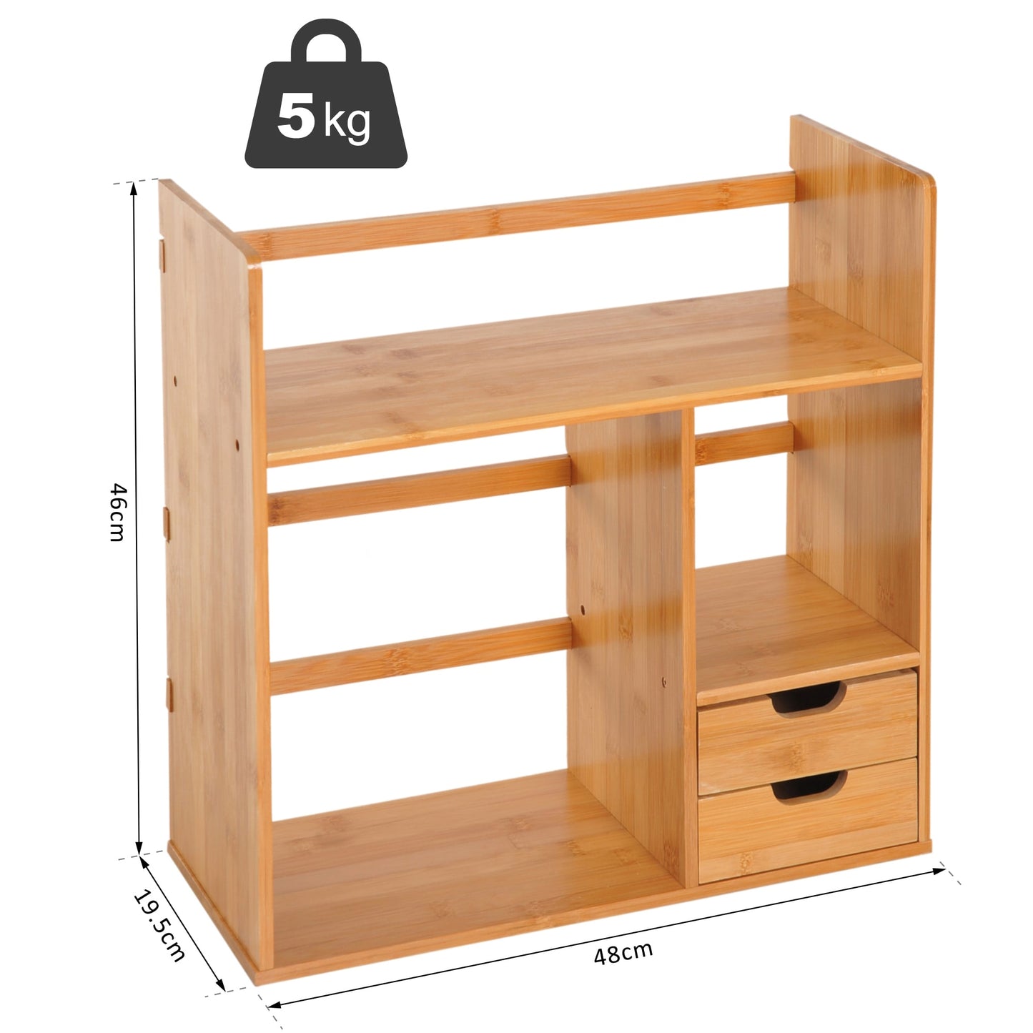 Desk Organiser Organizer with Drawers Bamboo Desktop - Image 5