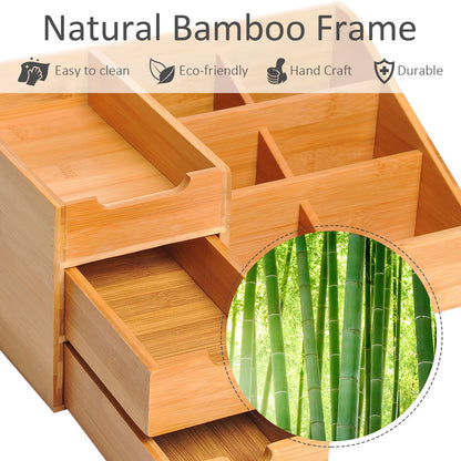 Desk Organiser Organizer with Drawers Bamboo Office - Image 5