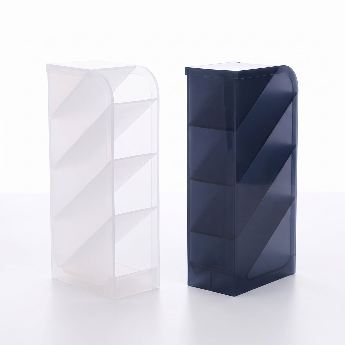 Desk Organizer Pen Holder Desktop Translucent Plastic - angle