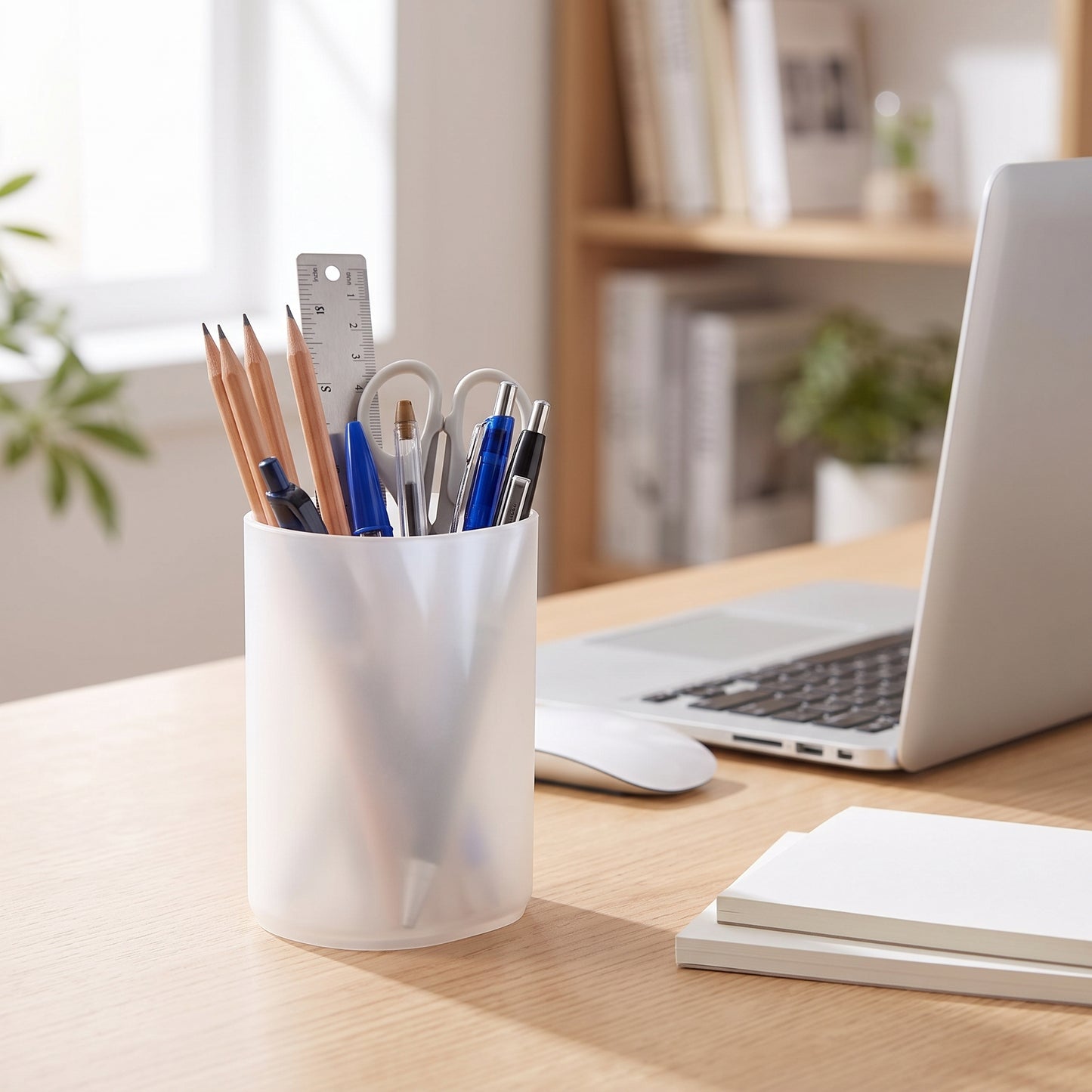 Desk Organizer Pen Holder Desktop Translucent Plastic - Image 5