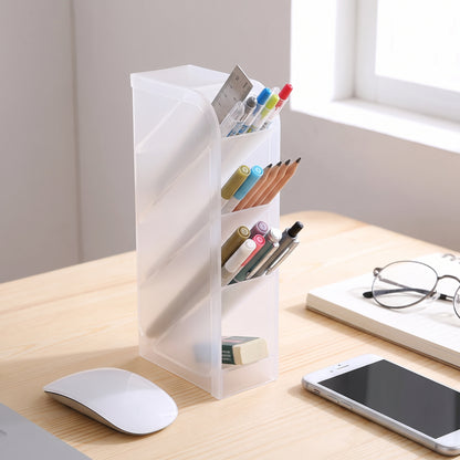 Desk Organizer Pen Holder Desktop Translucent Plastic - Image 6