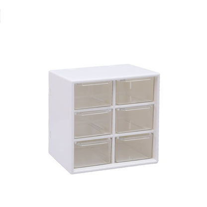 Desk Organizer Mini Drawer Storage Box Plastic White - Image 1