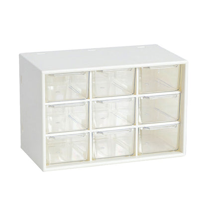 Desk Organizer Mini Drawer Storage Box Plastic White - Image 2