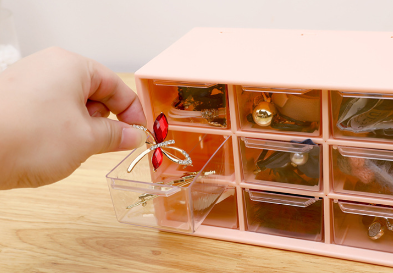Desk Organizer Mini Drawer Storage Box Plastic White - Image 4