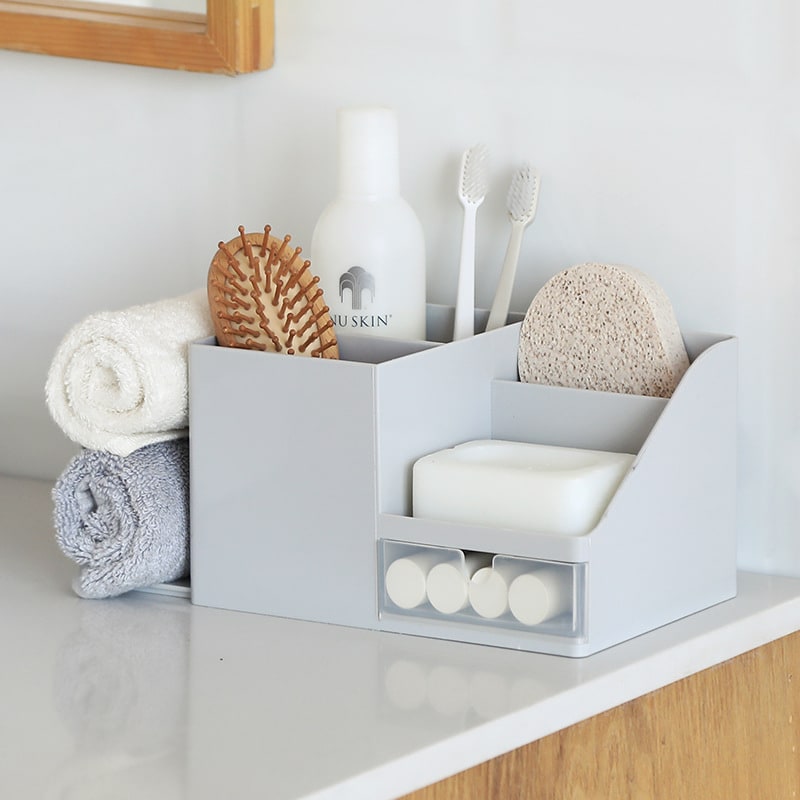 Desk Organizer Multi Compartment Plastic Drawer Stationary Holder - Image 5