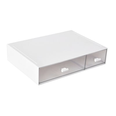 Desk Organizer Office Drawer Stackable White Plastic - Image 1