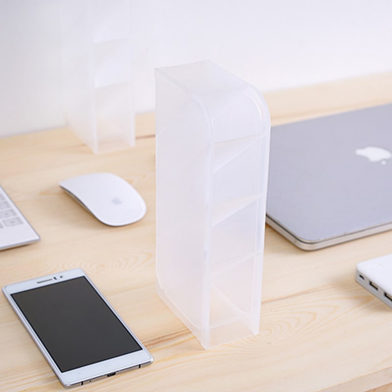 Desk Organizer Pen Holder Desktop Translucent Plastic - Image 1