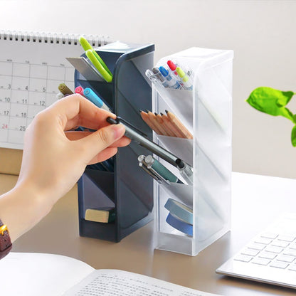 Desk Organizer Pen Holder Desktop Translucent Plastic - Image 2