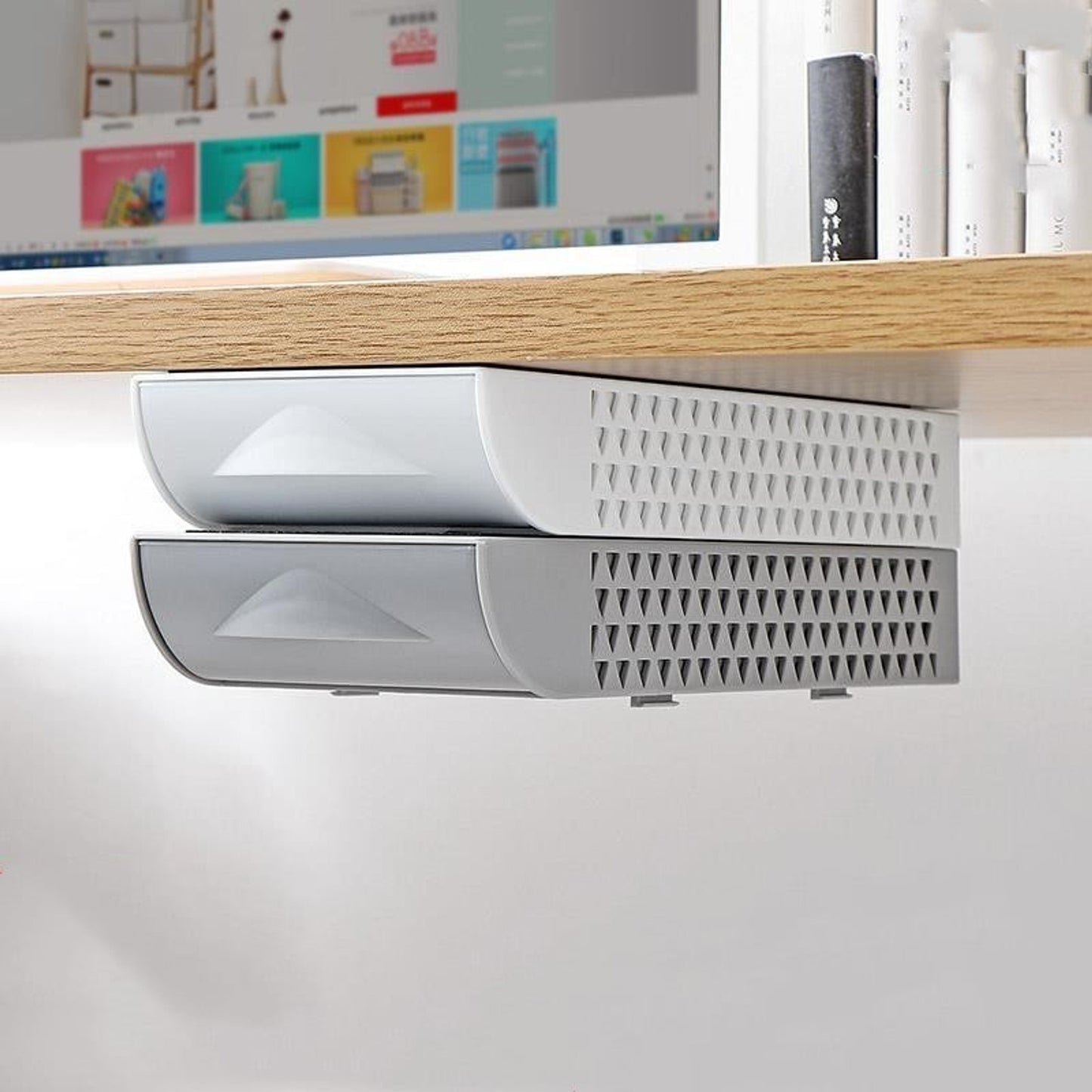 Desk Organizer Under Drawer Adhesive Plastic - Image 8