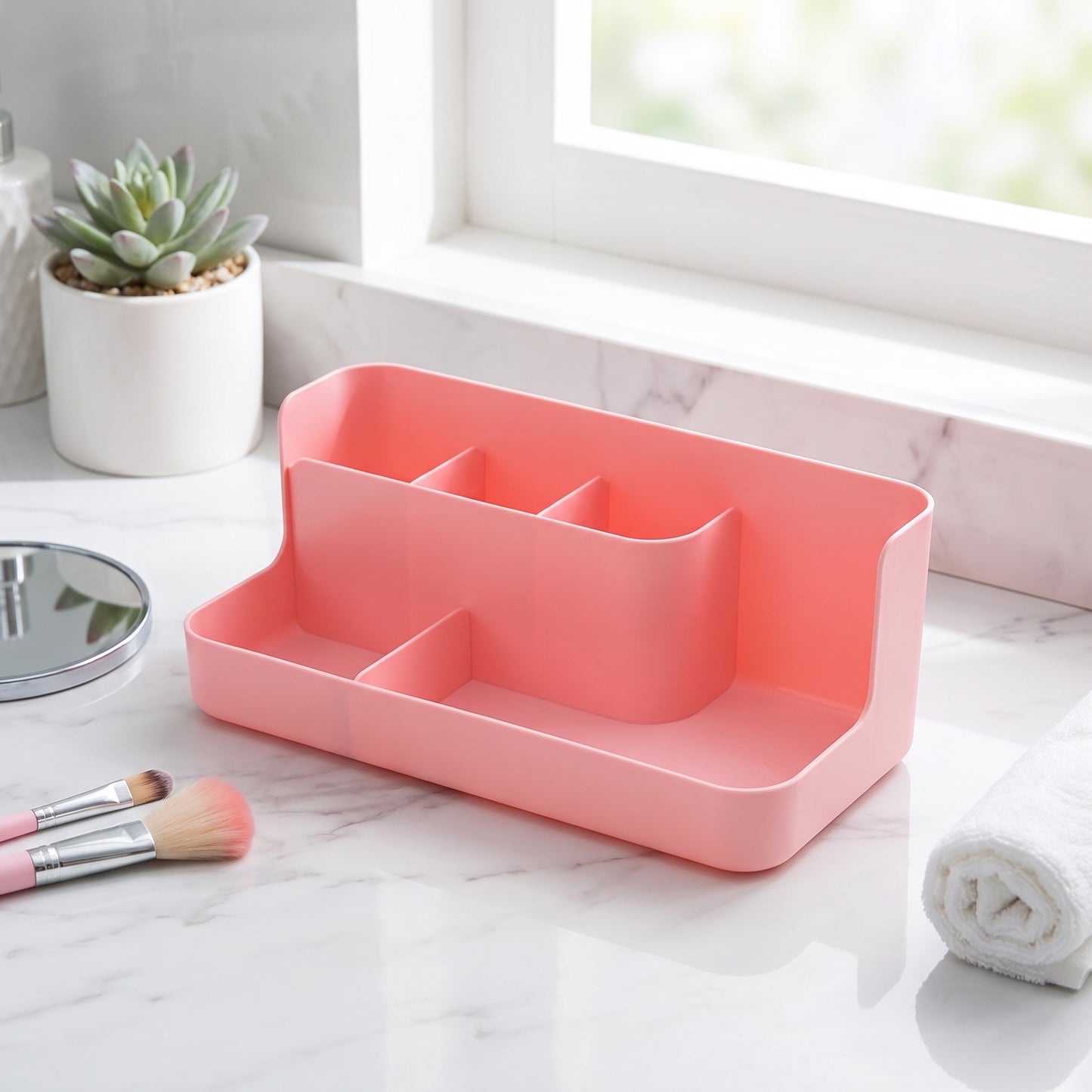Desk Organiser Desktop Organizer Multi-Compartment Makeup - in-use