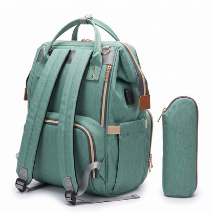 Backpack Insulated Diaper Bag Baby Stroller USB Travel - angle