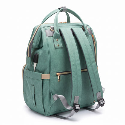 Backpack Insulated Diaper Bag Baby Stroller USB Travel - angle