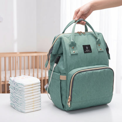 Backpack Insulated Diaper Bag Baby Stroller USB Travel - scale