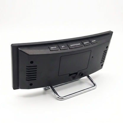 Digital Alarm Clock Set Mirror Snooze Curved - angle
