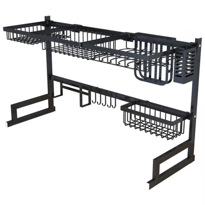 Dish Drying Rack Over Kitchen Sink With Multi-Tier Storage Holds Up To 80 Lbs Water Drips Directly Into Huge Room Saving Design - Image 4