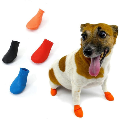Dog Boots Paw Protectors Silicone Rain Booties Waterproof Protection For Pets - Image 1