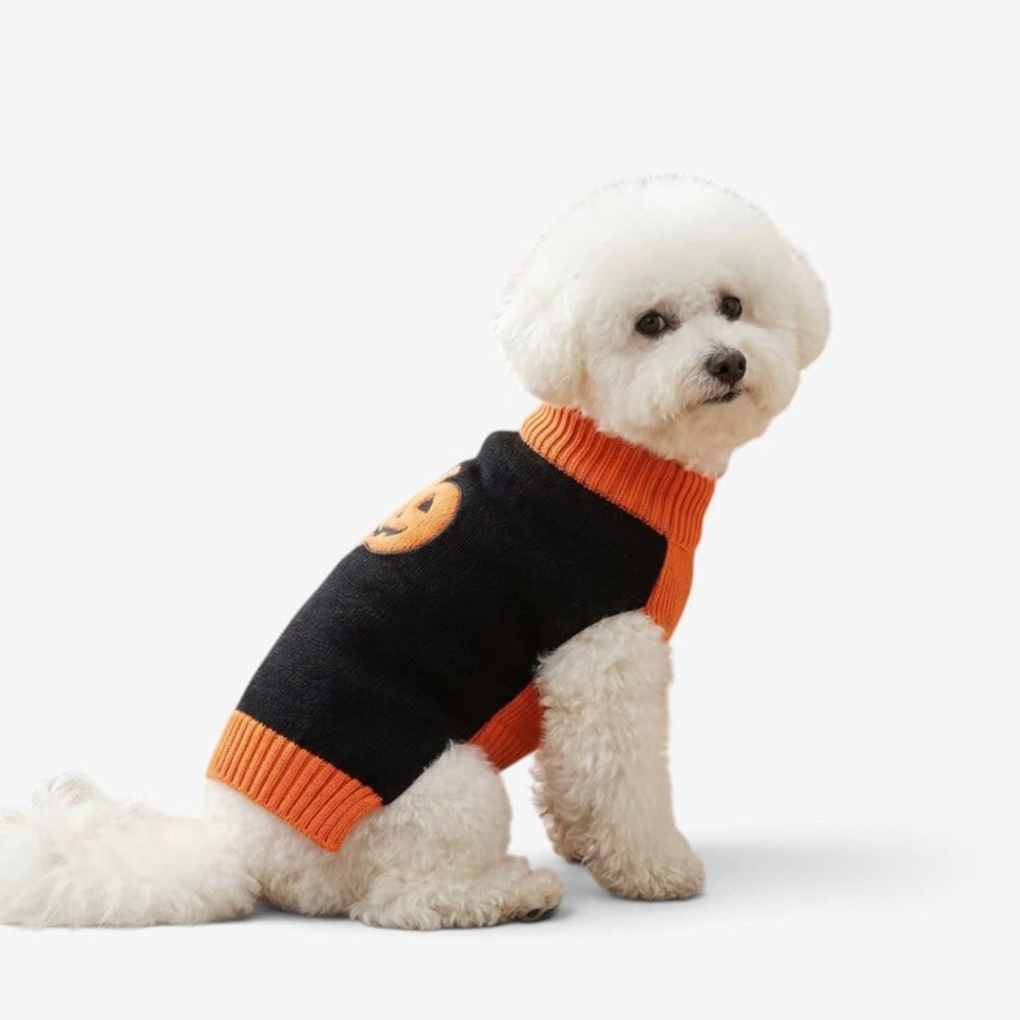 Dog Clothes Knitted Pullover Halloween Sweater Pumpkins - Image 1