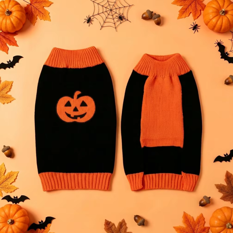 Dog Clothes Knitted Pullover Halloween Sweater Pumpkins - Image 6
