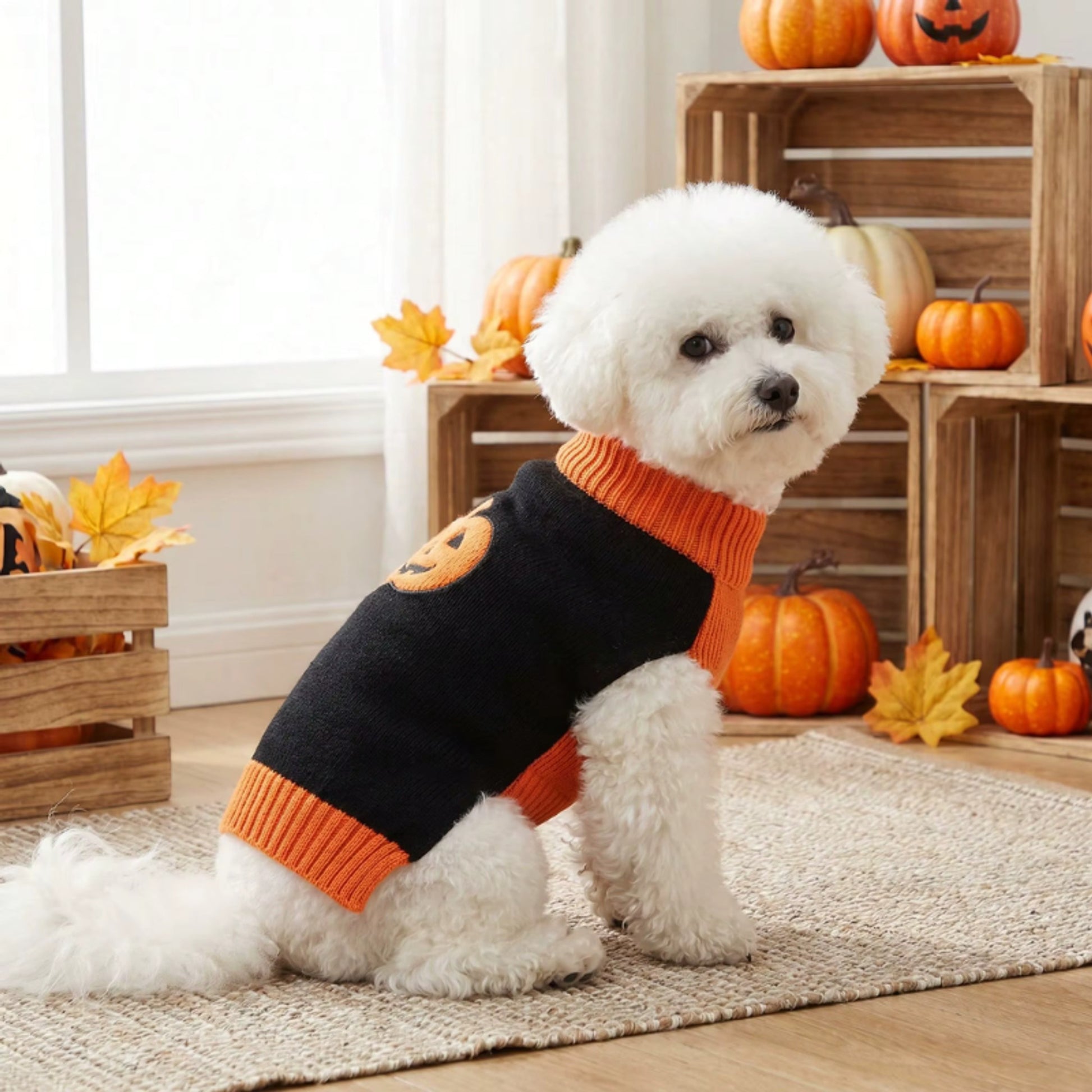 Dog Clothes Knitted Pullover Halloween Sweater Pumpkins - Image 8