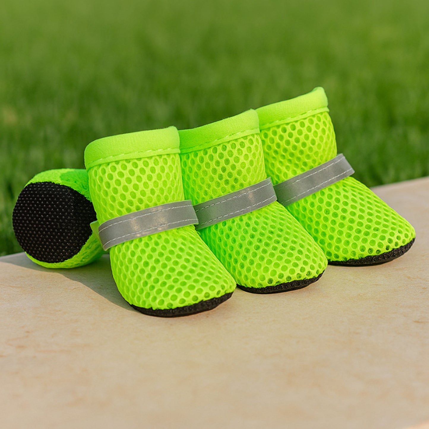 Dog Paw Protection Summer Mesh Booties With Reflective Straps For Hot Pavement - Image 1
