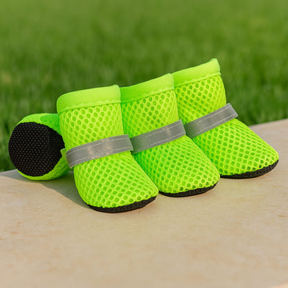 Dog Paw Protection Summer Mesh Booties With Reflective Straps For Hot Pavement - Image 1