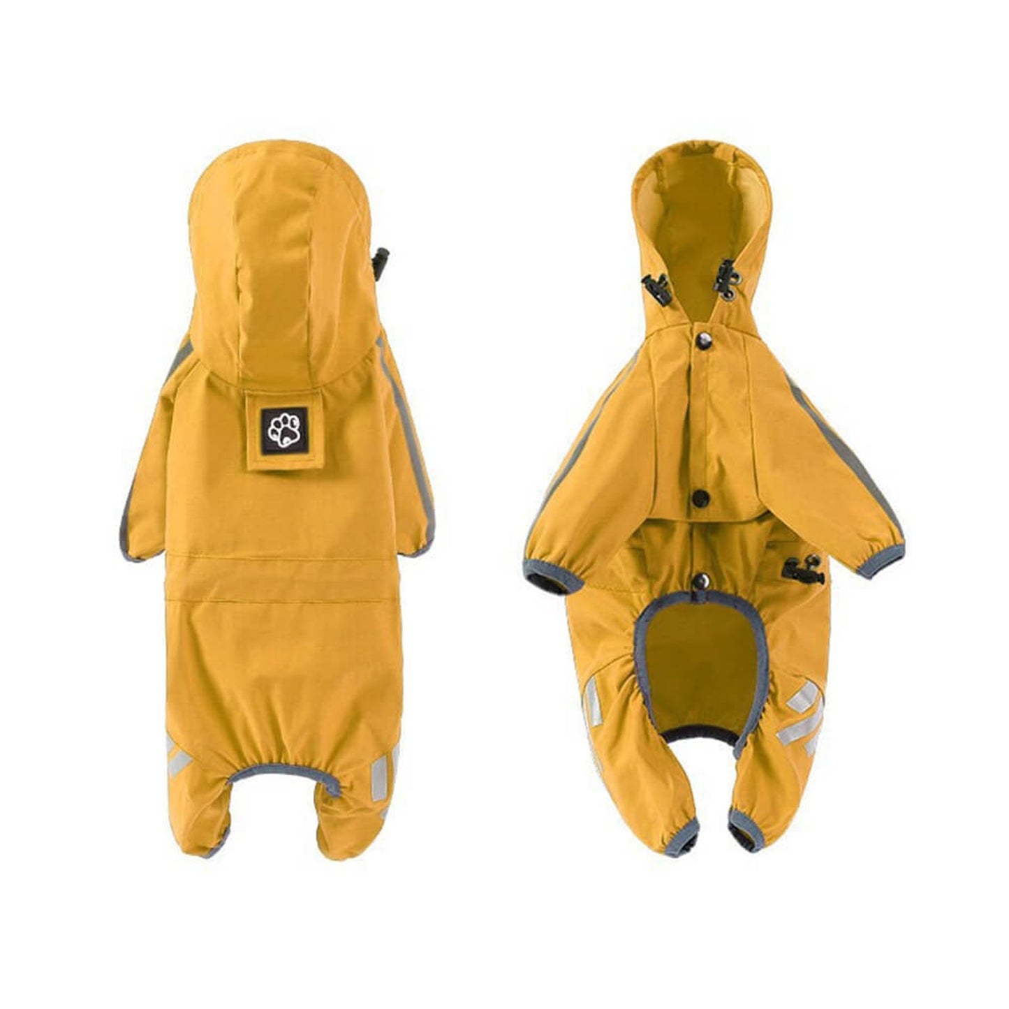 Dog Raincoat Full-Body Hooded Waterproof Rain Jacket With Reflective Strips - Image 10
