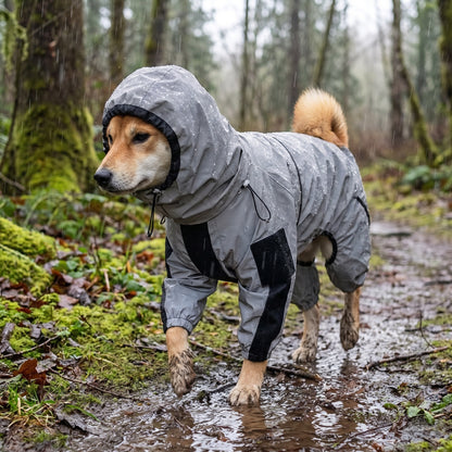 Dog Raincoat Waterproof Full-Body Suit With Hood Reflective Jacket For Pets - hero