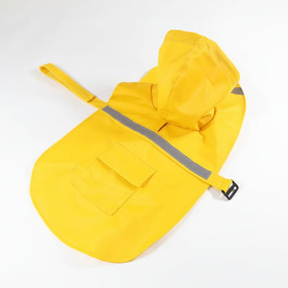 Dog Raincoat Hooded Poncho With Reflective Strip And Back Pocket Waterproof Rain Jacket - Image 2