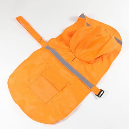Dog Raincoat Hooded Poncho With Reflective Strip And Back Pocket Waterproof Rain Jacket - Image 5