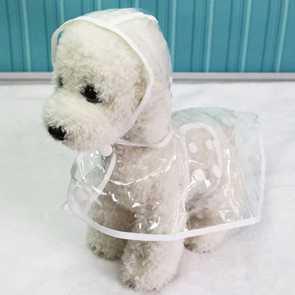 Dog Raincoat Waterproof Jacket Clear Hooded Pet Rain Gear With Colored Trim - Image 11